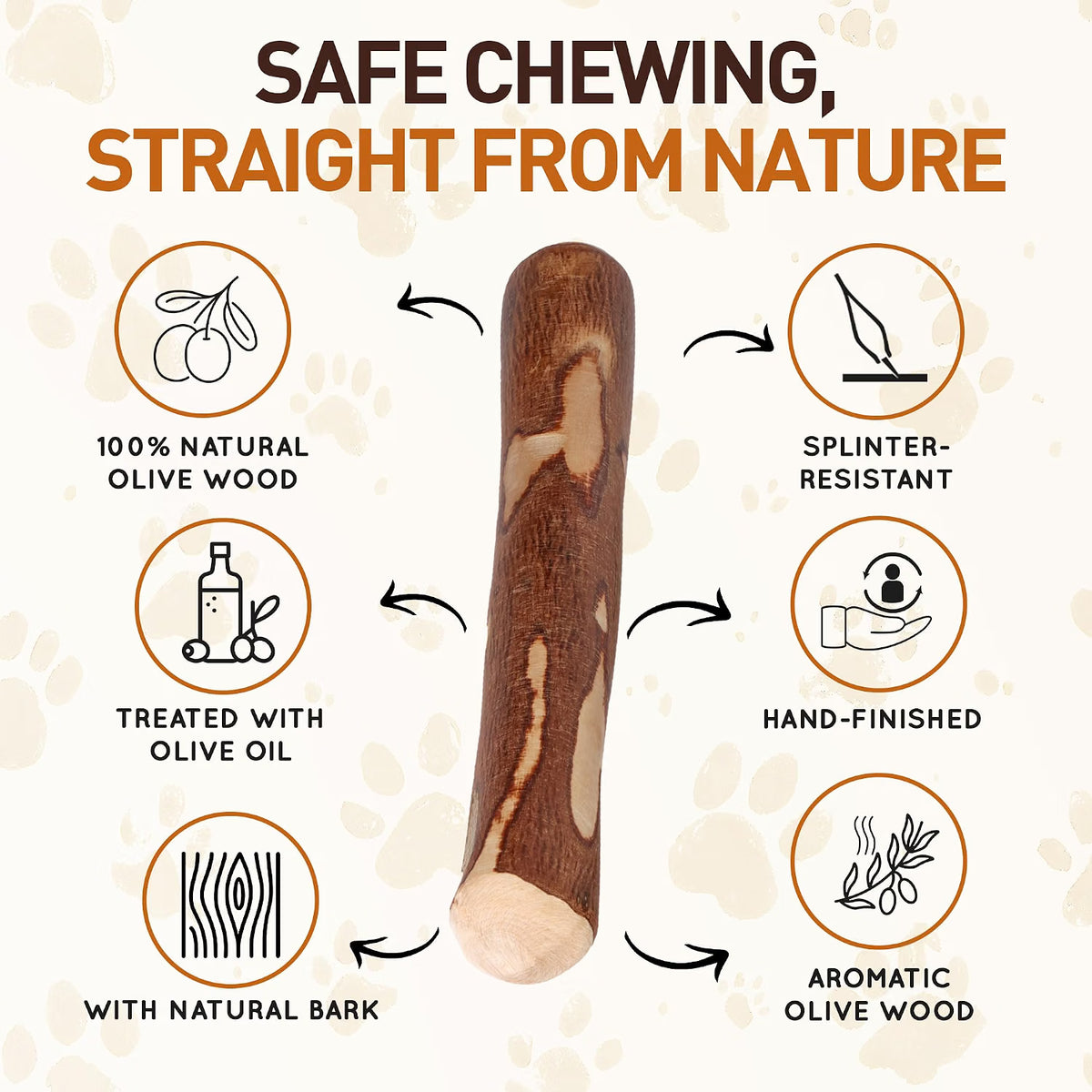 Olive Wood Dog Chew – Natural Chew Stick with Olive Oil