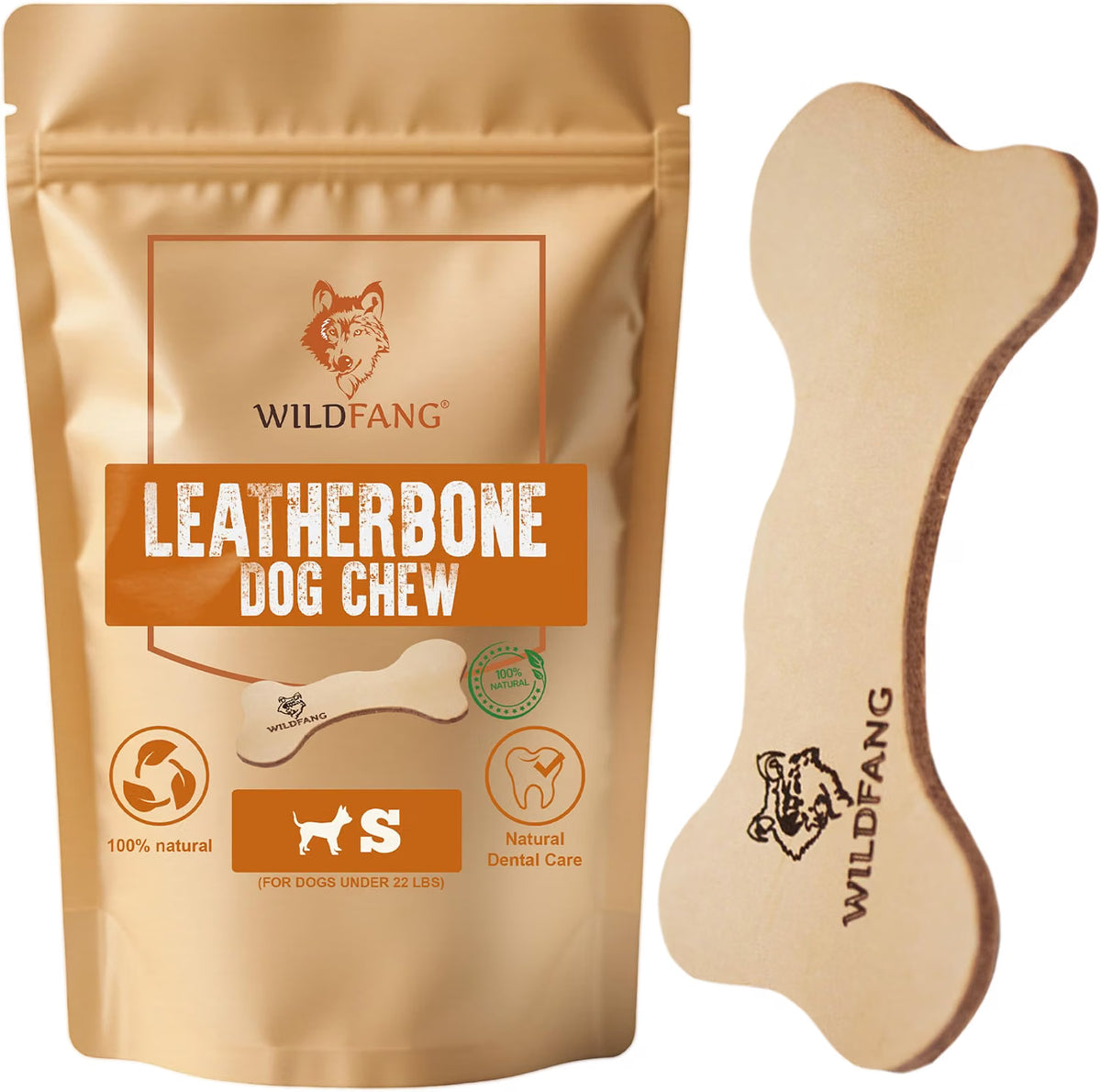 Natural Leather Dog Chew Bone – Vegetable-Tanned Cowhide
