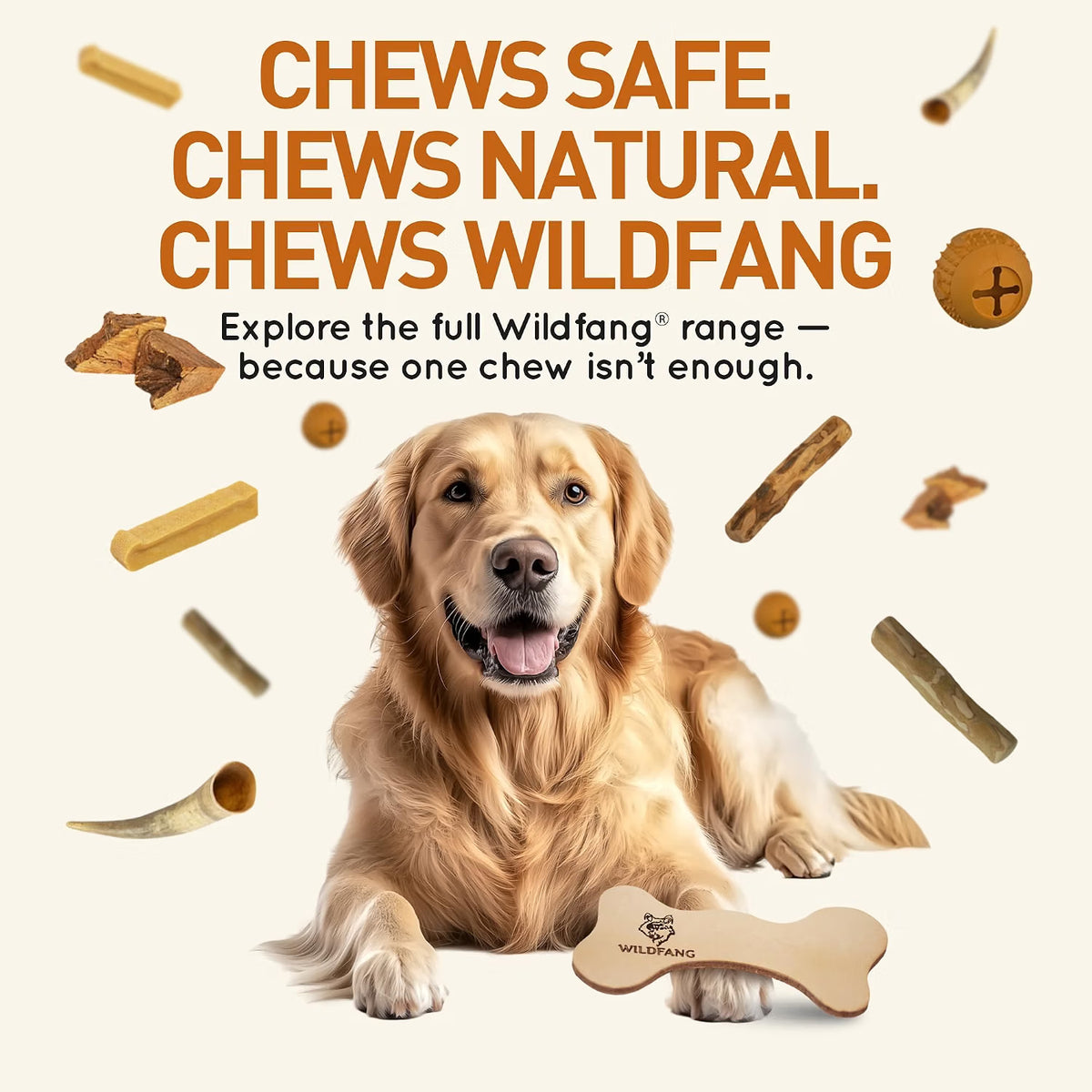 Natural Leather Dog Chew Bone – Vegetable-Tanned Cowhide
